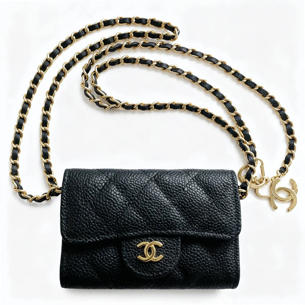 Mini sac CC en cuir kaki