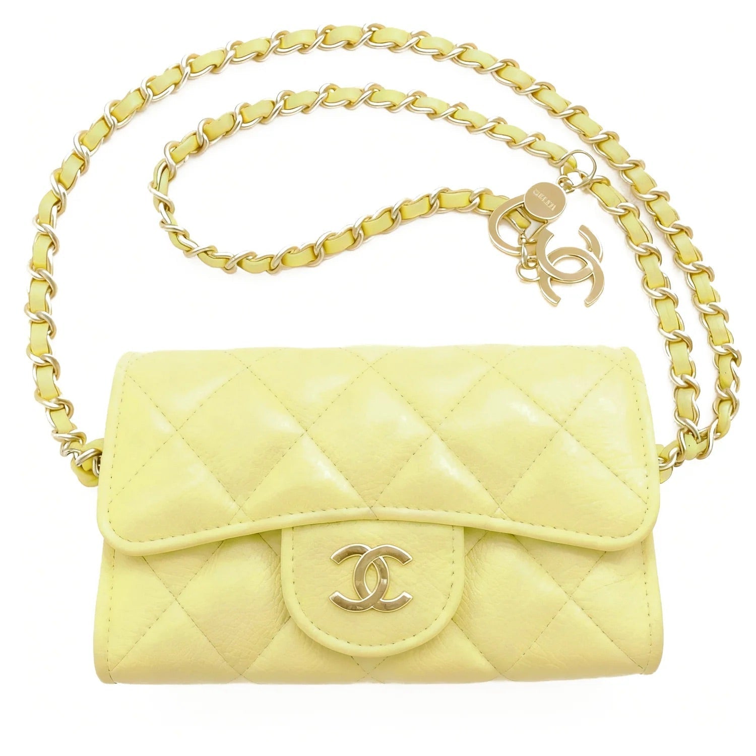 Mini sac CC en cuir rose